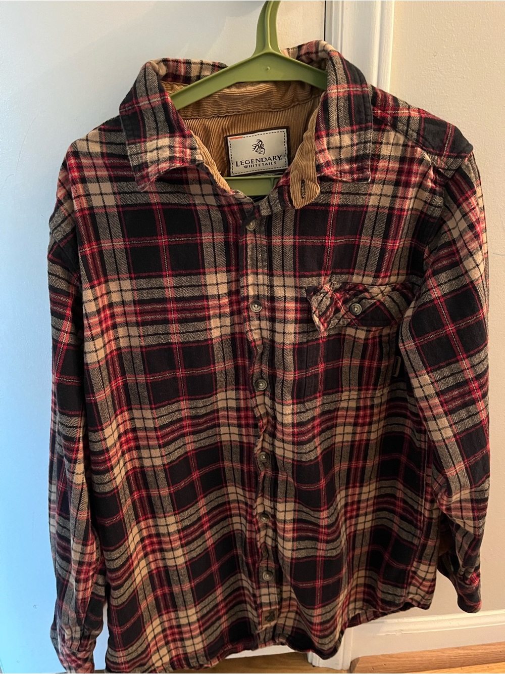 Legendary Whitetails Men's Red & Black Plaid Flannel Shirt